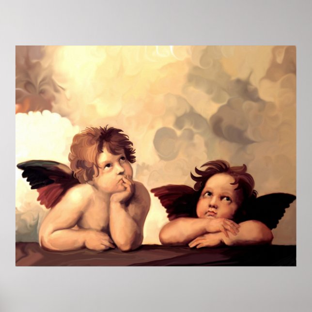 Affiche Sistine Madonna Cherubs Raffaelo Sanzio (Devant)