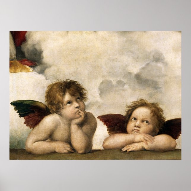 Affiche Sistine Madonna Detail, Raphael (Devant)