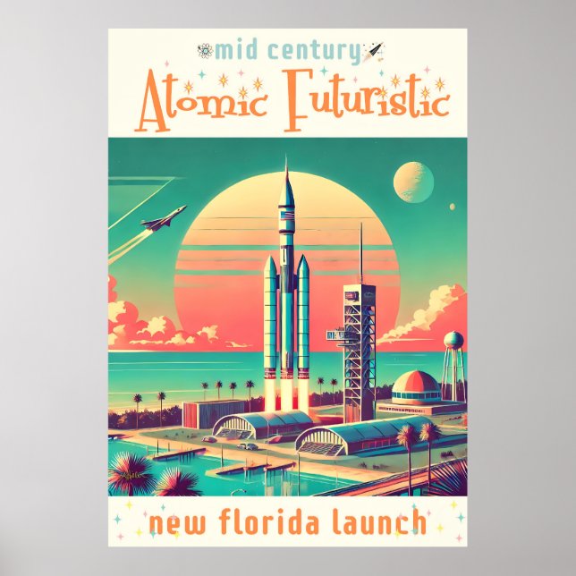 Affiche Site de lancement futuriste atomique de la Nouvell (Devant)