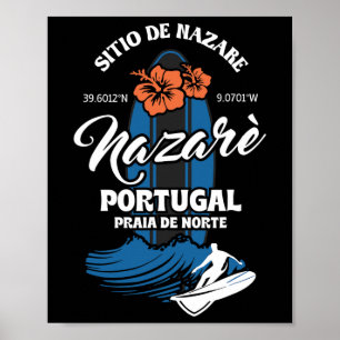 Affiche Site de Nazaré Portugal Plage Surf Souvenir Su