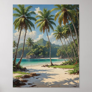 Affiche Site de plongée et de snorkeling isolé