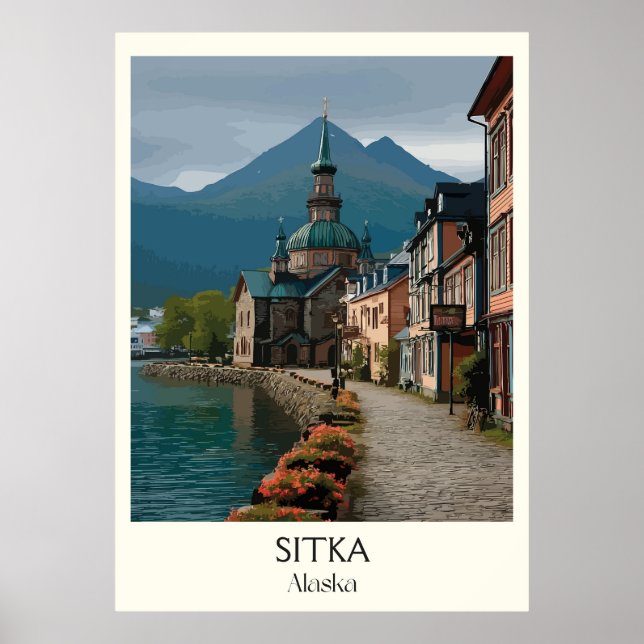 Affiche Sitka Alaska Historic Waterfront Town (Devant)