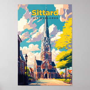 Affiche Sittard Pays-Bas Travel Art Vintage