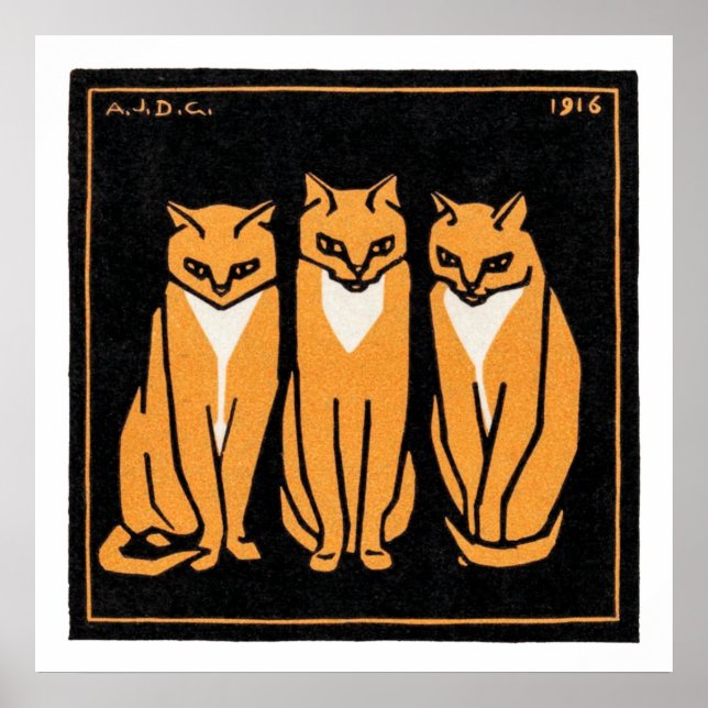 Affiche Sitting Three Cat, Julie de Graag (Devant)