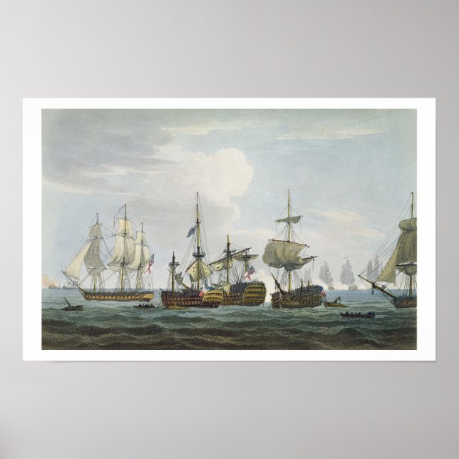 Affiche Situation du HMS Temeraire à la bataille de Trafal (Devant)