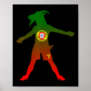 Affiche Siuuu Vrai Chèvre Drapeau Portugal Football Hommes