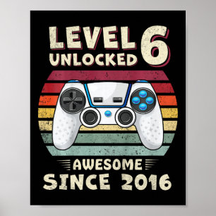 Affiche Six 6 ans Fête Anniversaire Fils Garçon Drôle Joue