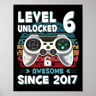 Affiche Six 6 ans Fête Anniversaire Fils Garçon Drôle Joue