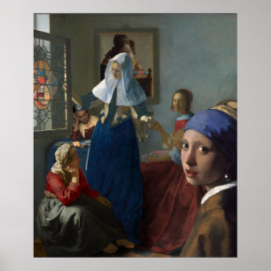 Affiche Six femmes se rassemblant - par Johannes Vermeer A