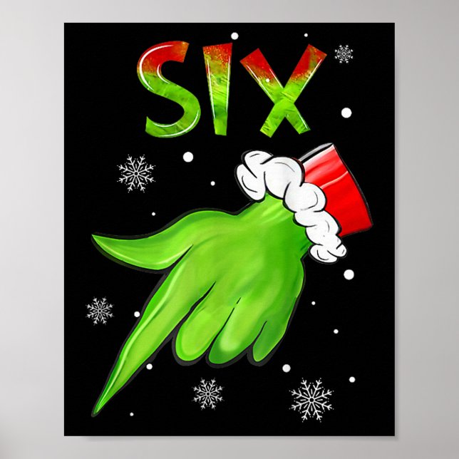 Affiche Six Funny Six Seven 6 7 Mème Santa Noël Xmas  (Devant)