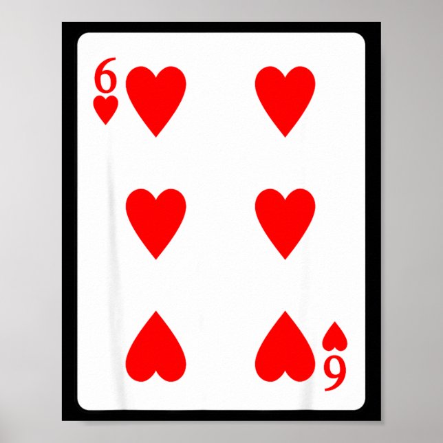 Affiche Six Of Hearts Playing Card Valentine Costume  (Devant)