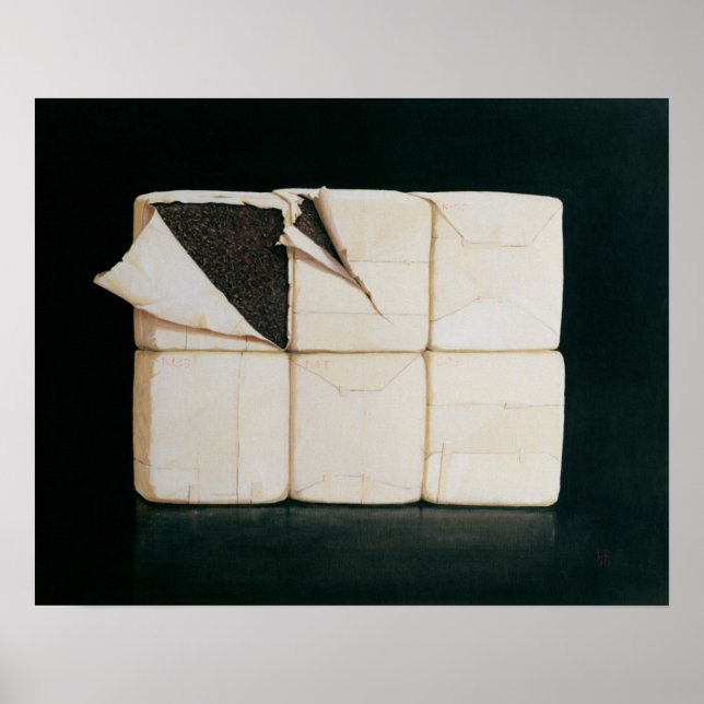 Affiche Six Paquets empilés (Devant)