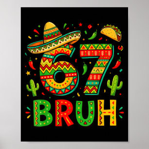Affiche Six sept bruh garçons mexicains dabbing 67 mème ci