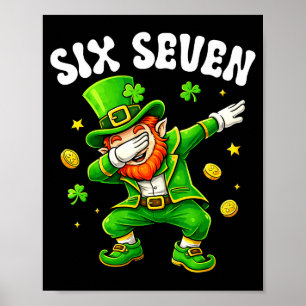 Affiche Six sept lutins dabbing 67 mème st patrick