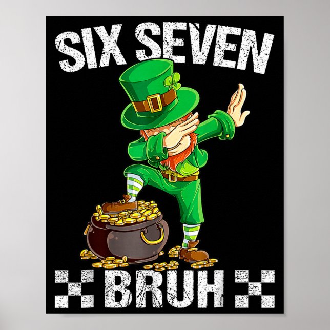 Affiche Six Seven 67 Bruh Dabbing Leprechaun Saint-Patrick (Devant)