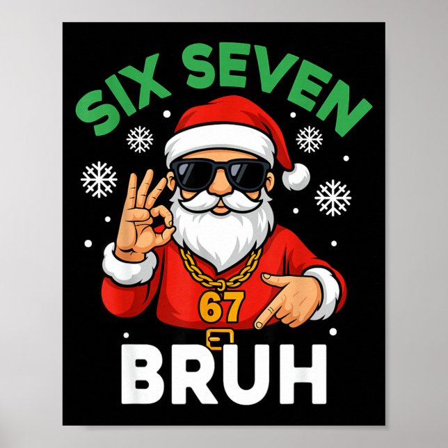 Affiche Six Seven 67 Christmas 6 7 Bruh Boys Kids 6-7 Meme (Devant)