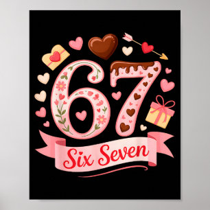 Affiche Six Seven 67 Floral Coeur Saint-Valentin Tenue Mig