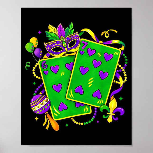 Affiche Six Seven 67 Mardi Gras Funny Mardi Gras Parade Me (Devant)