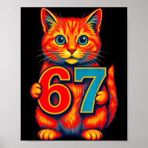 Affiche Six Seven 67 Mème 6 7 Chat Jeunesse Garçon Fille