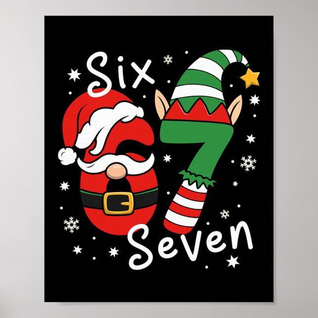 Affiche Six Seven 67 Meme 6 7 Elf Père Noël Christmas Pyja (Devant)