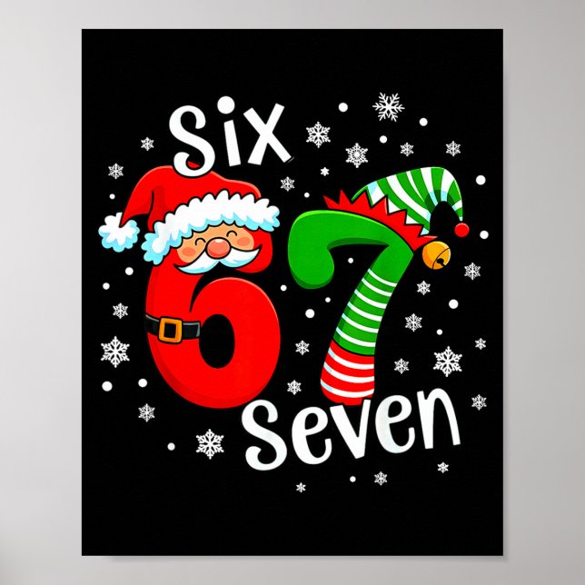 Affiche Six Seven 67 Mème 6 7 Elfe Santa Noël  (Devant)