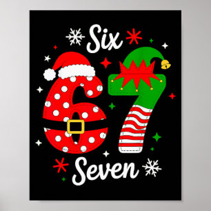Affiche Six Seven 67 Mème 6 7 Santa Noël Pyjama Enfants