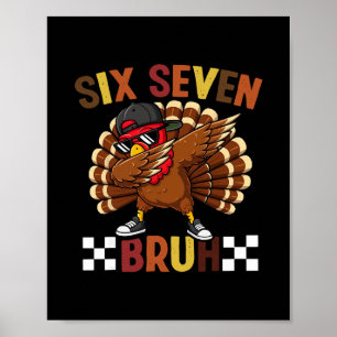 Affiche Six Seven 67 Meme de Thanksgiving Drôle Remercieme