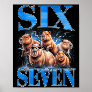 Affiche Six Seven 67 Mème Drôle Capybara Contrefaçon Graph