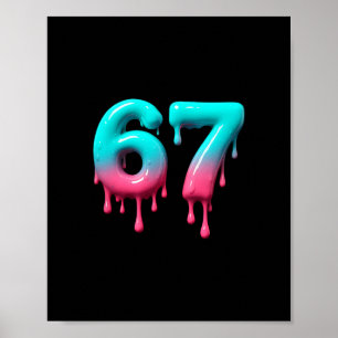 Affiche Six Seven 67 Mème pour les enfants et les adultes