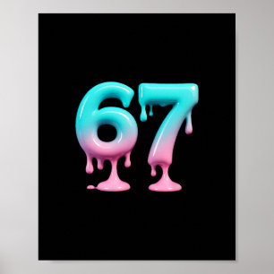 Affiche Six Seven 67 Mème pour les enfants et les adultes
