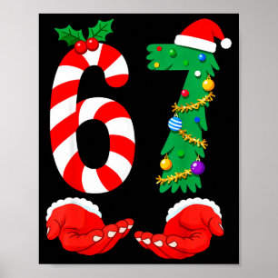 Affiche Six Seven 67 Mème Santa Noël Vacances Drôle