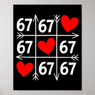Affiche Six Seven 6 7 Drôle 67 Saint-Valentin Cœur Hommes