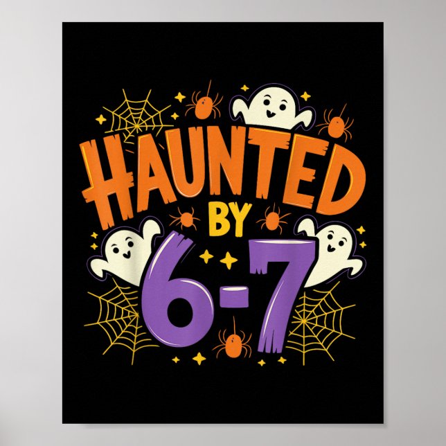 Affiche Six Seven 6 7 Fantôme Mème 67 Squelette Main Hallo (Devant)