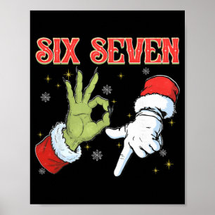 Affiche Six Seven 6 7 Gen Z Alpha Meme Argot Joyeux Noël