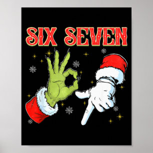 Affiche Six Seven 6 7 Gen Z Alpha Meme Argot Joyeux Noël