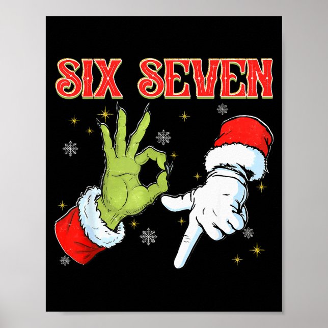 Affiche Six Seven 6 7 Gen Z Alpha Meme Argot Joyeux Noël (Devant)