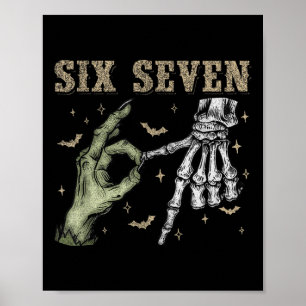 Affiche Six Seven 6 7 Halloween 67 Fantôme de squelette mo