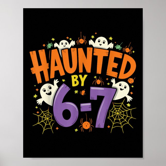Affiche Six Seven 6 7 Hanté Mème 67 Main de Squelette Hall (Devant)