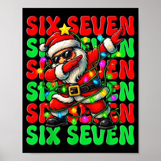Affiche Six Seven 6 7 Meme Dabbing Santa Christmas 67 Paja (Devant)