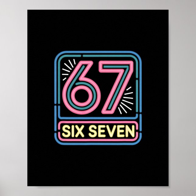 Affiche Six Seven 6 7 Mème Drôle  (Devant)