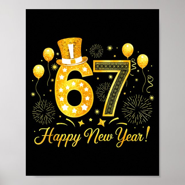 Affiche Six Seven 6 7 Meme Funny Happy New Year 67 2026  (Devant)