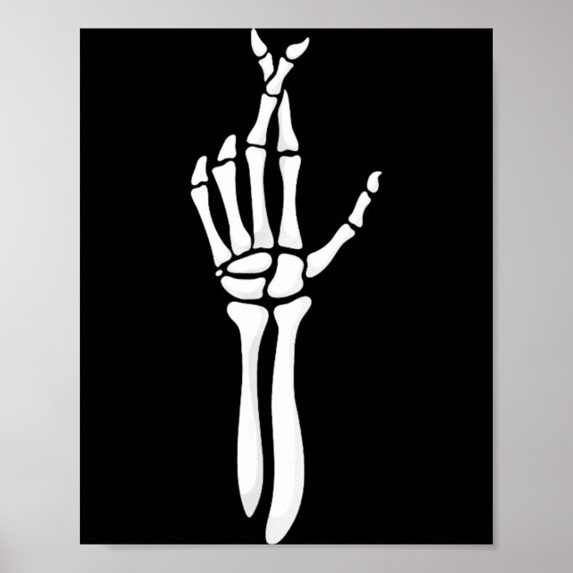 Affiche Six Seven 6 7 Meme Funny Skeleton Hands Sign Let's (Devant)