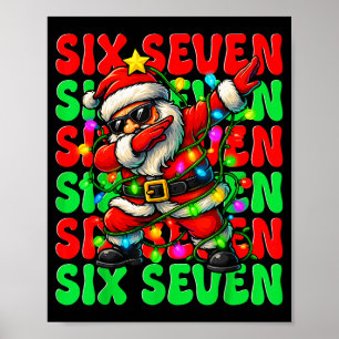 Affiche Six Seven 6 7 Mème Santa en dabbing Noël 67 Paja