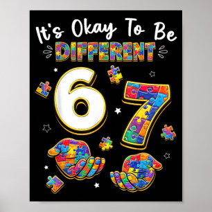 Affiche Six Seven Autism Awareness 67 Mains à être