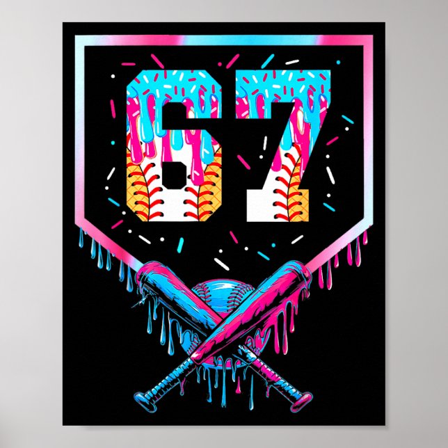Affiche Six Seven Baseball Glace Dégoulinante Cool 67 Géné (Devant)