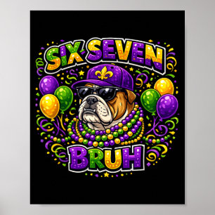 Affiche Six Seven Bruh 67 Illustration Bouledogue
