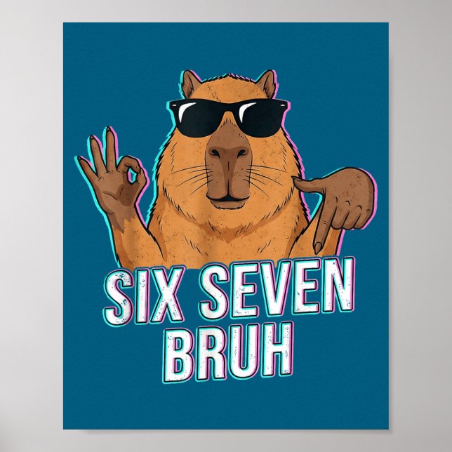 Affiche Six Seven Bruh Capybara 67 Boys Teens Kids Animals (Devant)