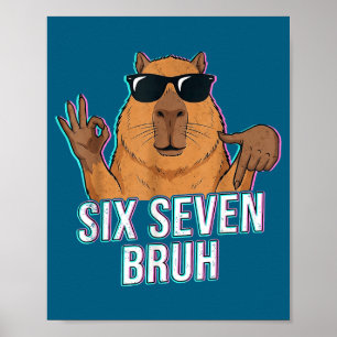 Affiche Six Seven Bruh Capybara 67 Garçons Adolescents Enf