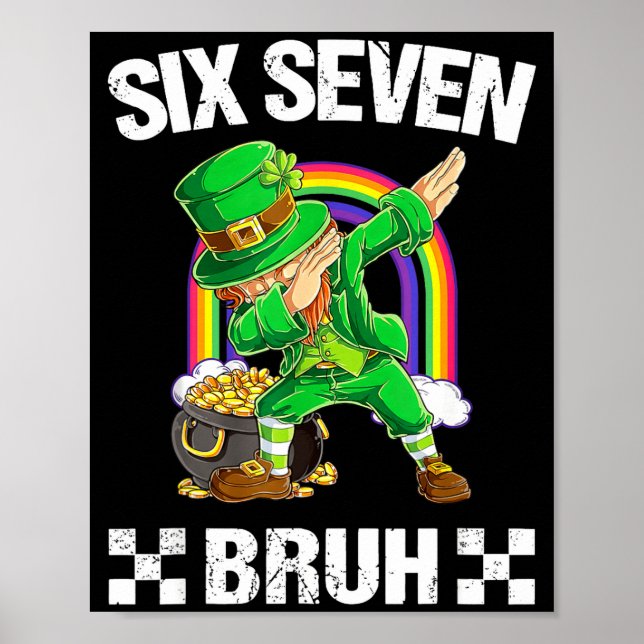 Affiche Six Seven Bruh Dabbing Leprechaun St Patricks Day  (Devant)