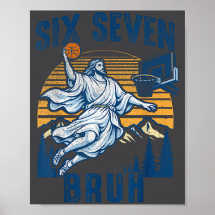 Affiche Six Seven Bruh Jésus Basket-ball Pour Garçons Enfa